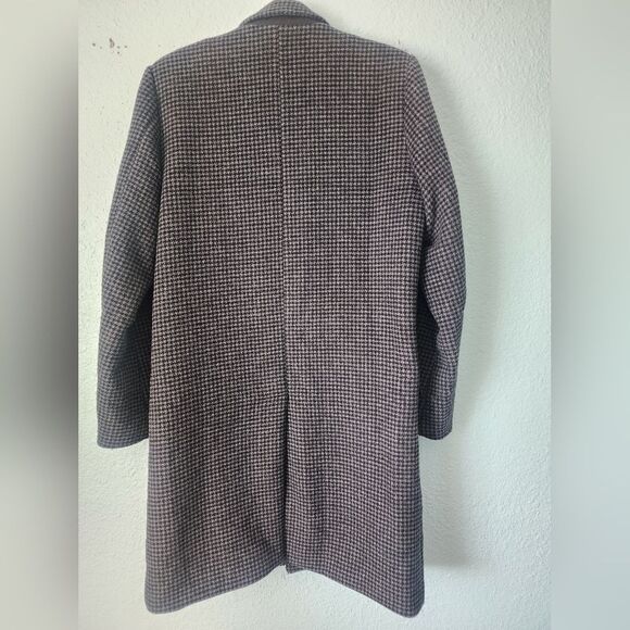 Abercrombie & Fitch Wool Blend Black and Gray Houndstooth Coat Jacket - Picture 6 of 12